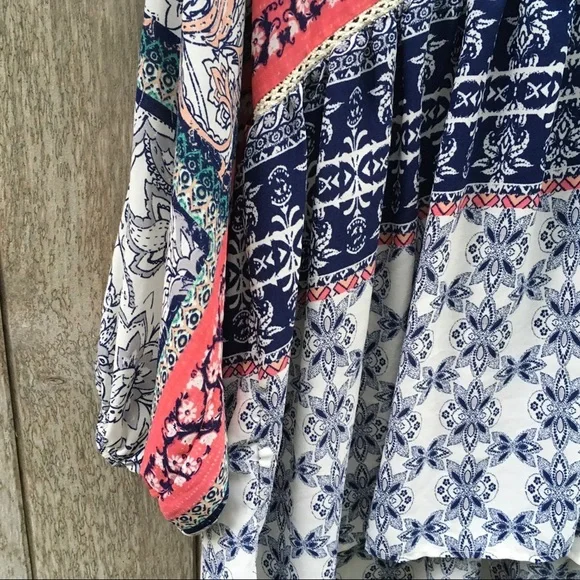 Knox Rose Boho Farmhouse Floral Blouse Medium - Picture 5 of 5